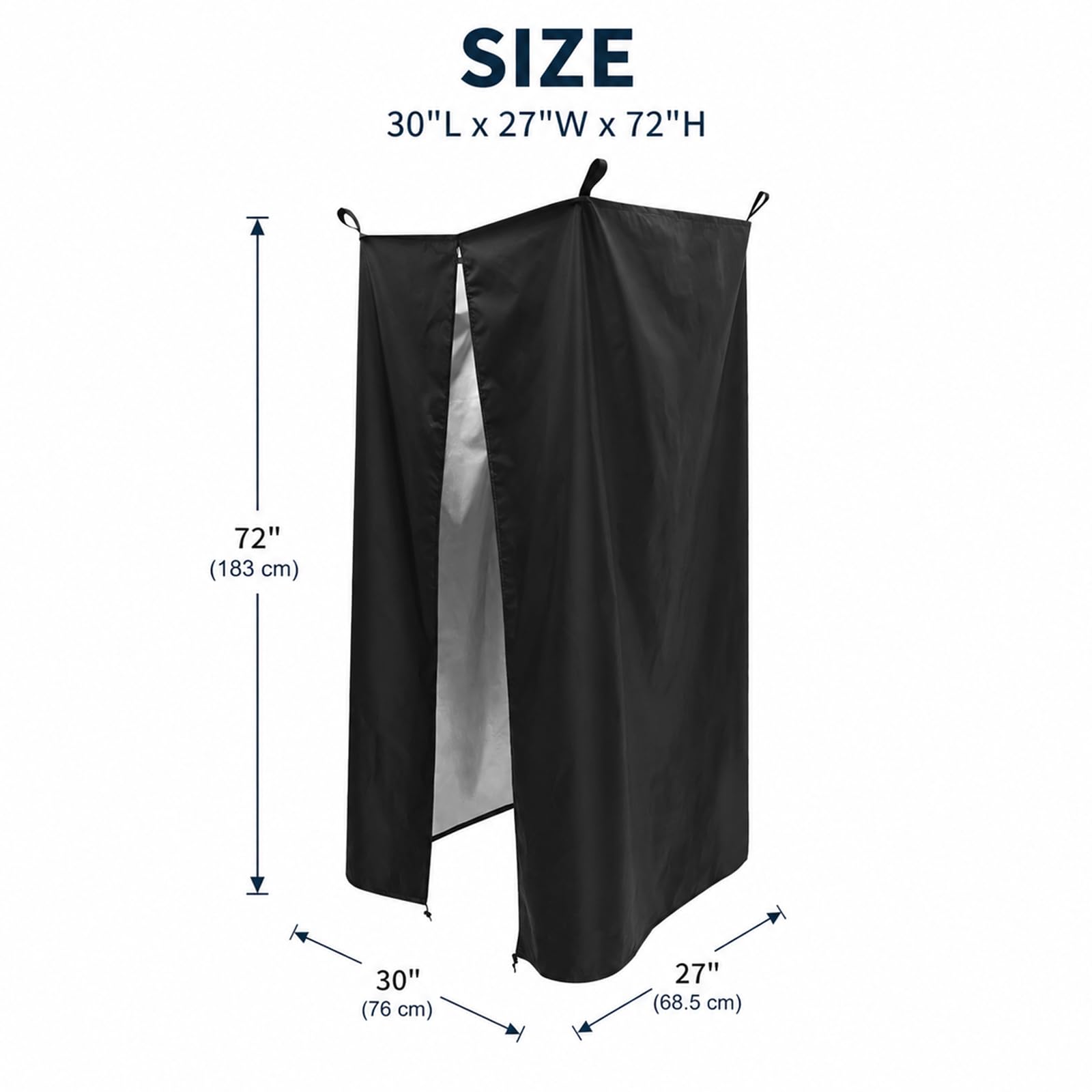 Tenda di privacy della barca, 600D Marine impermeabile istantanea soluzione di privacy tenda per cambiare i vestiti, WC portatile, doccia, facile da installare sotto Bimini Top, 30" Lx27 "Wx72" H