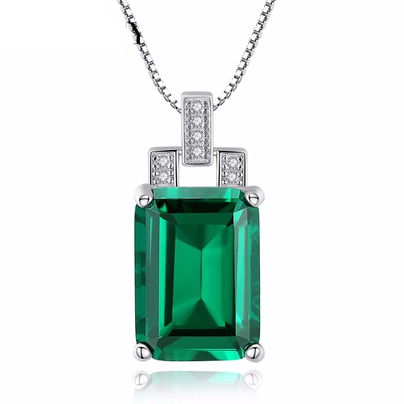 Chaîne à breloques argent collier bleu émeraude style palais vintage