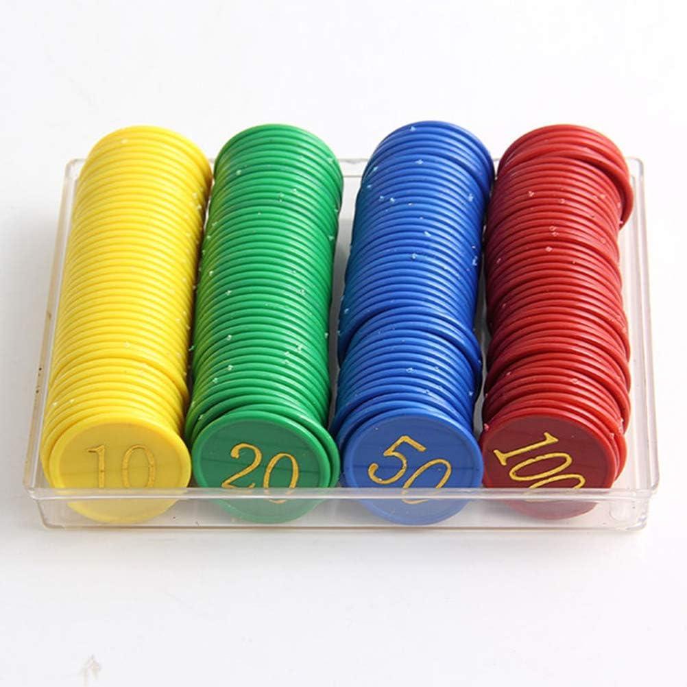 Round Chip Set 160pcs / Box, Round Chips, Plastic Counting Chips for Crafts Decoration, Plastic Counting Chips for Math