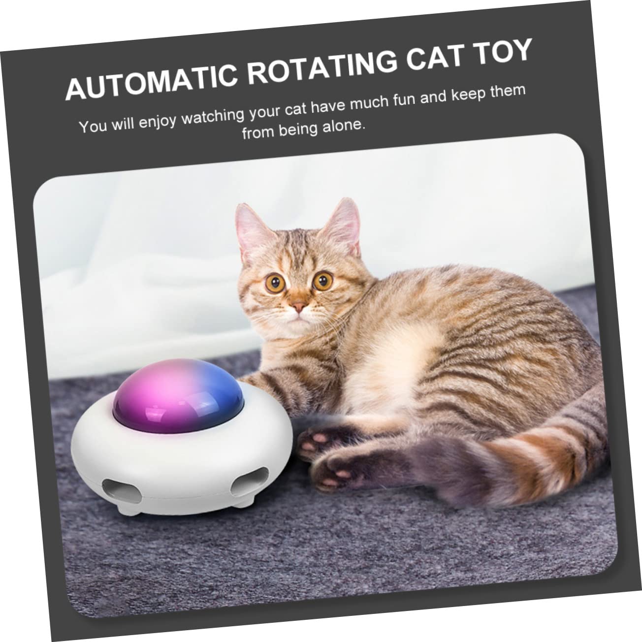 YARNOW Jouet Interactif pour Chat Automatique Jouet pour Chatons avec Fonction USB Rechargeable