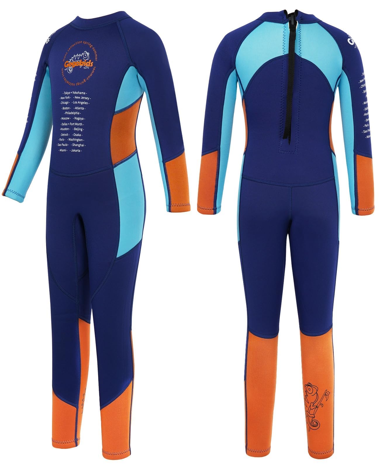 Gogokids Wetsuit Kids, Children 2.5mm Neoprene Thermal Swimsuit with UV 50+ Protection, Full Length One Piece for Ages 2-10 Boys & Girls Swimming, Surfing, Diving, Snorkeling — image 1