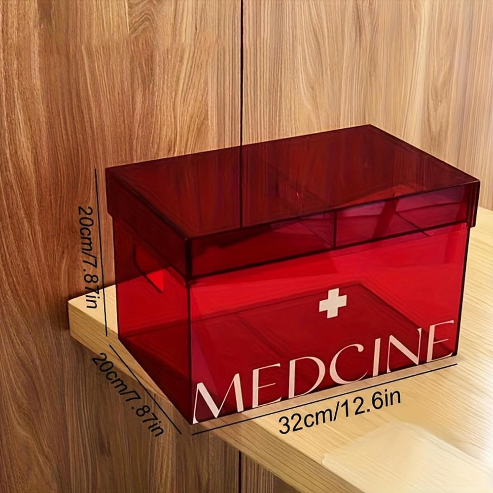 NYSDM Acryl-Familien-Medizin-Box, Aufbewahrung, staubdicht, für Zuhause, Notfall, medizinischer Griff, Erste-Hilfe-Set, große Kapazität, Aufbewahrungsbox