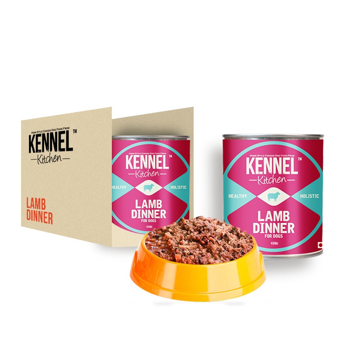 Kennel Kitchen Lamb Dinner Natural Dog Food, 430 g (Pack of 5)