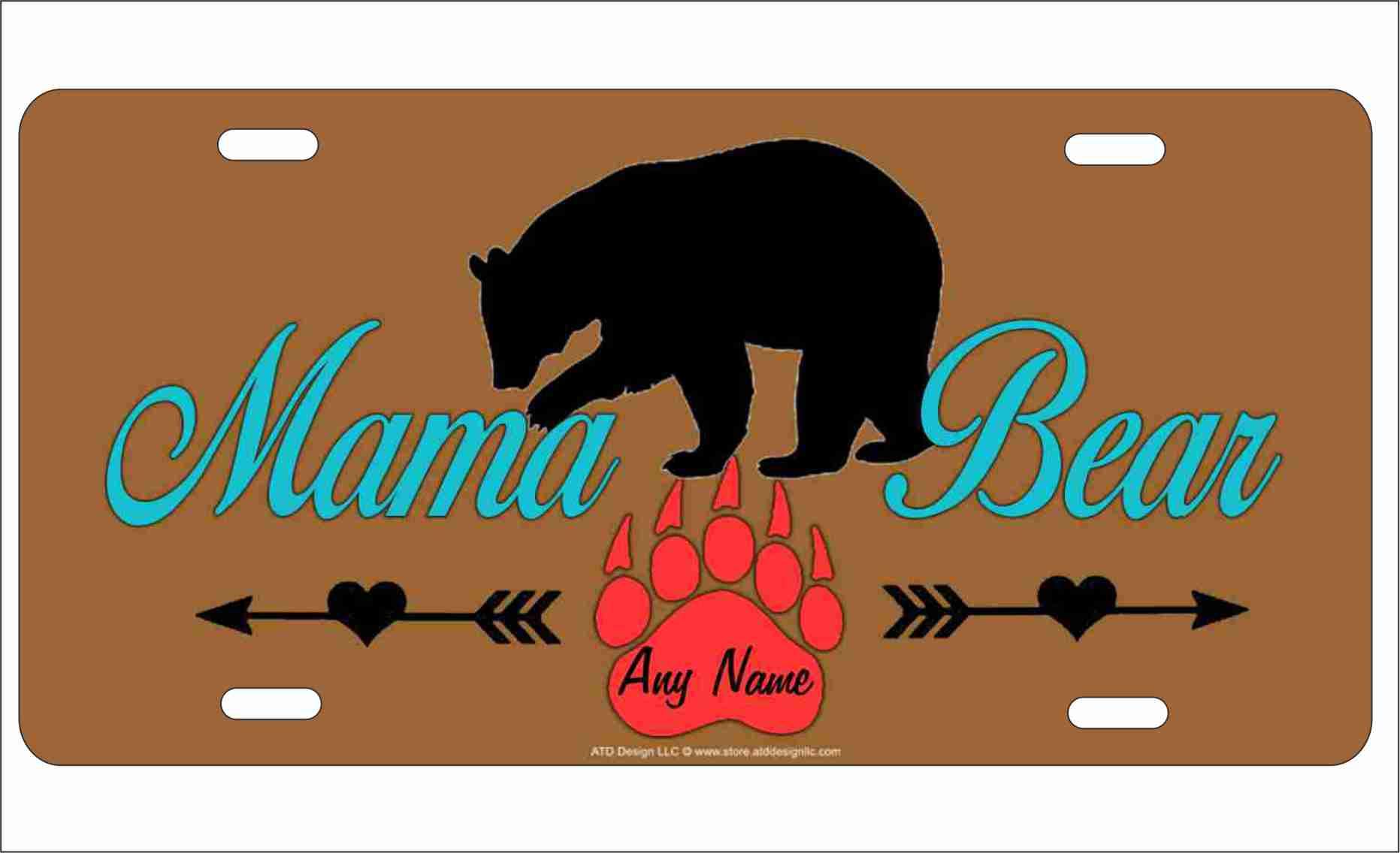 Amazon.com: ATD Mama Bear Personalized Novelty Front License Plate  Decorative Vanity Aluminum Car Tag : Automotive