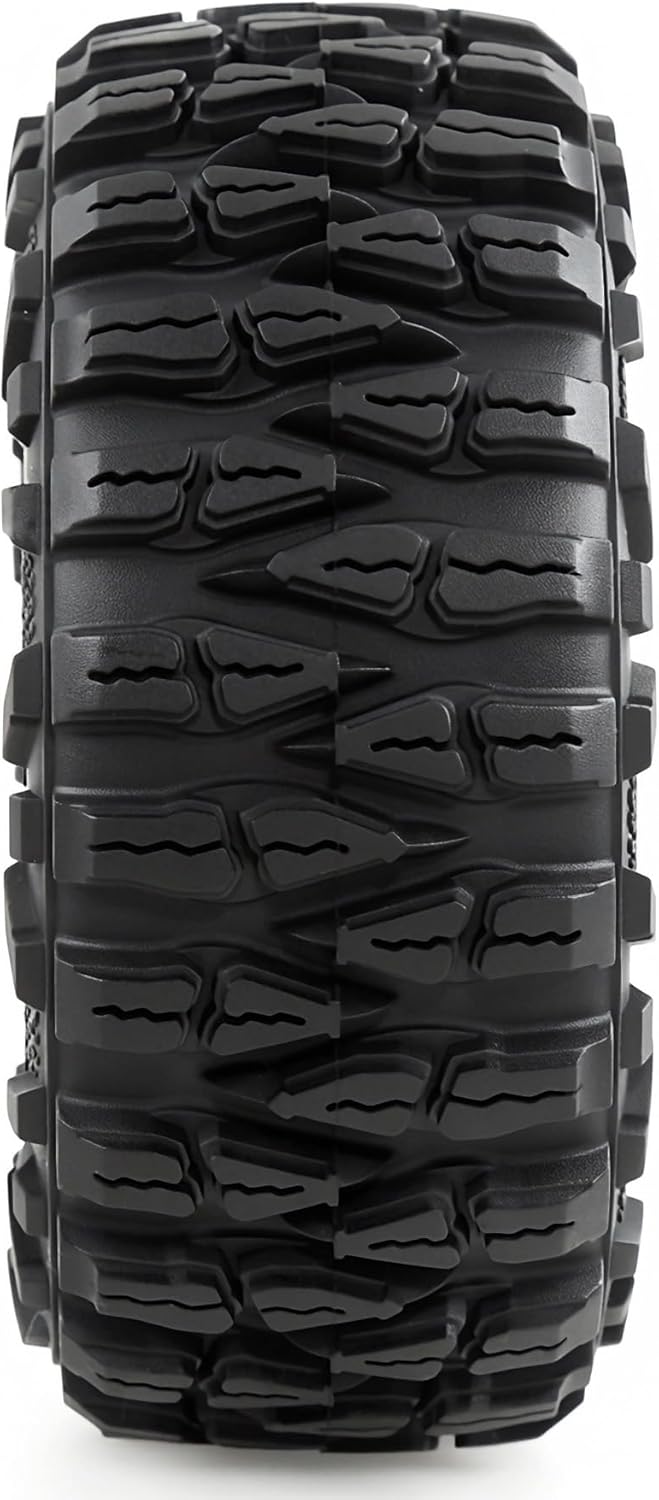 2.2 RC Tires OD 120MM 1/10 Super Soft Rubber Crawler Tires For 1:10 Scale Rock Mud Crawler Car Traxxas TRX4 RC4WD Axial SCX10 D90 CC01 90018 Gen8 Redcat 2.2" Beadlock Wheels 4Pcs