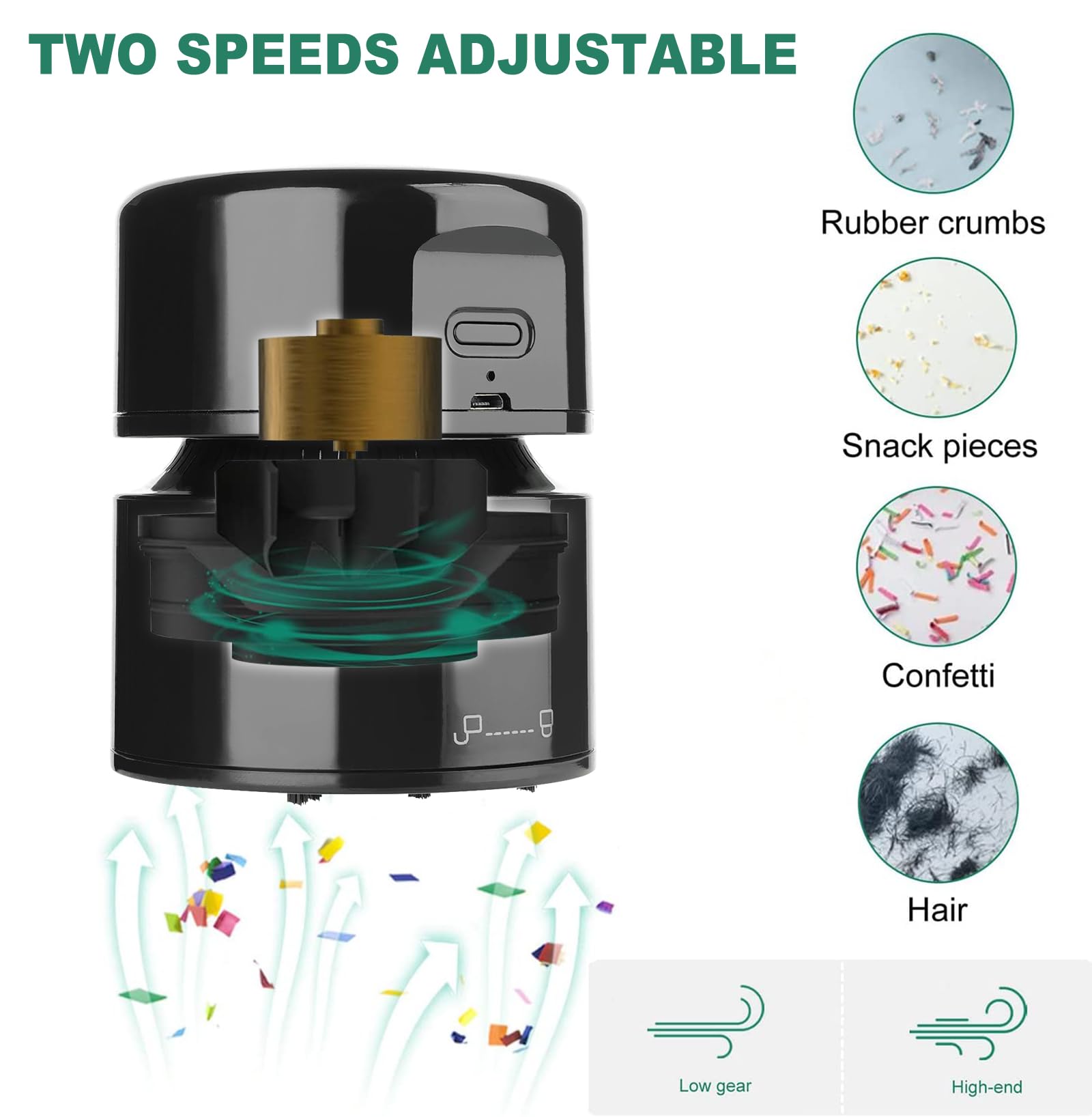 Aspirateur De Table Mini USB Cuteefun - 120 Min Autonomie, 9000 RPM - Pour Clavier, Bureau, Voiture - Sans Fil