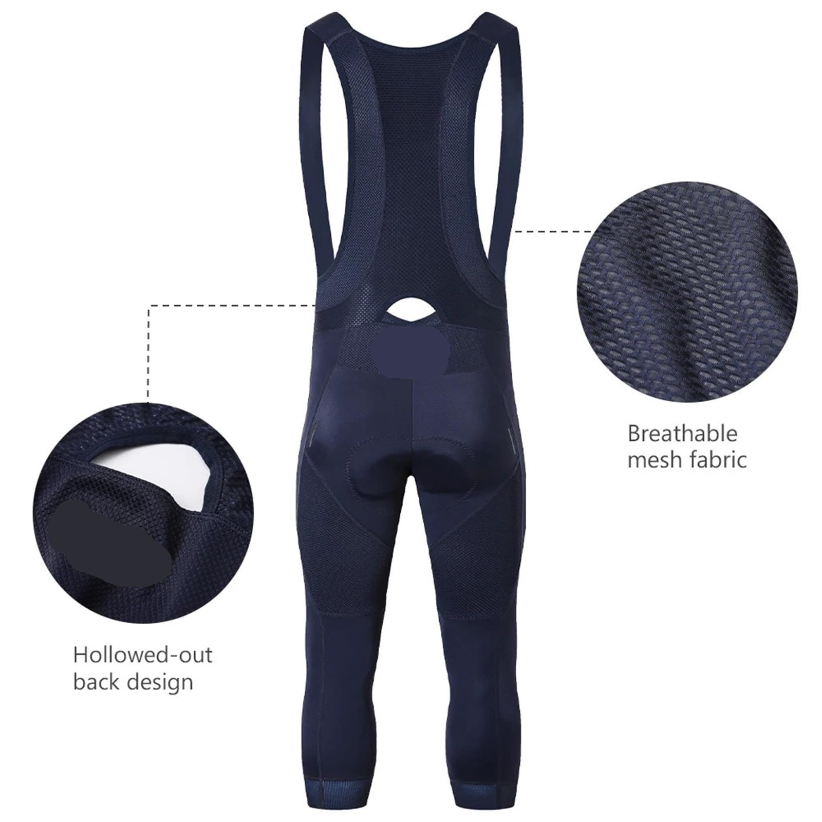 Culotte De Ciclismo con Forro Polar Culotte Corto de Ciclismo Polar 3/4 for Hombre, Acolchado, for 6 Horas Carretera, Profesional