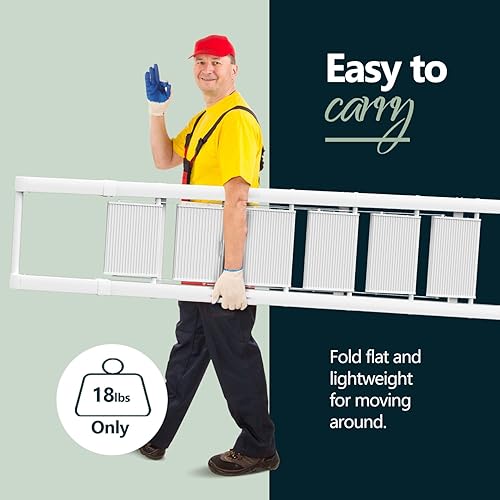 Miniatura 4 de WOA WOA Escalera de 6 escalones, escaleras plegables ligeras con pedales anchos, escalera delgada para espacios estrechos, escalera alta para techos