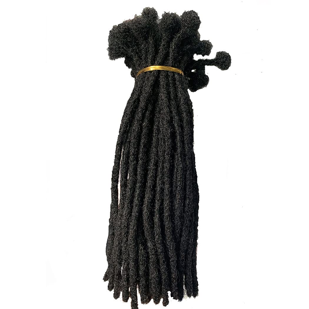 BESHINNAAUL Human Hair Handmade Permanent Dreadlocks Natural Black #1B Locs extension Small Size(diameter 0.4cm) 12inch 40 Strands/Pack