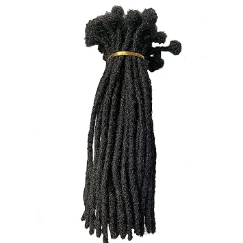 BESHINNAAUL Human Hair Handmade Permanent Dreadlocks Natural Black #1B Locs extension Small Size(diameter 0.4cm) 10inch 40 Strands/Pack