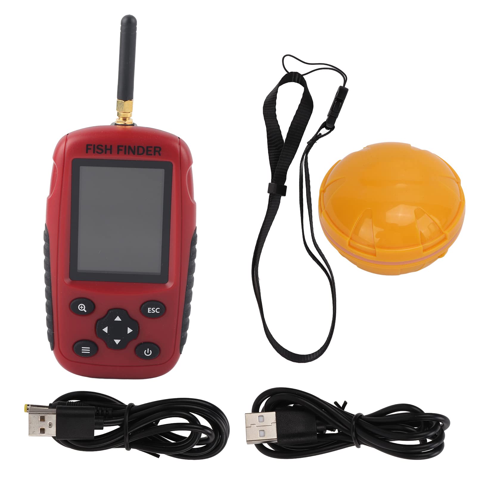 Buscador de Peces con sonda inalámbrica, Bola con Sensor inalámbrico portátil para detección de Profundidad del Agua y posición de Peces, con Pantalla LCD portátil, Rango de
