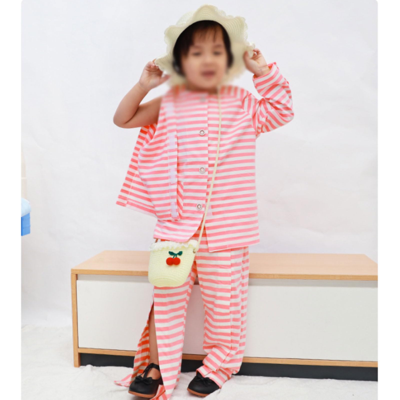 Cuidado de la ropa Ropa para el cuidado de niños con patrón de rayas, batas de algodón de estilo largo para pacientes, ayuda de enfermería postfractura, adecuadas para niños y niñas Bata de hospital