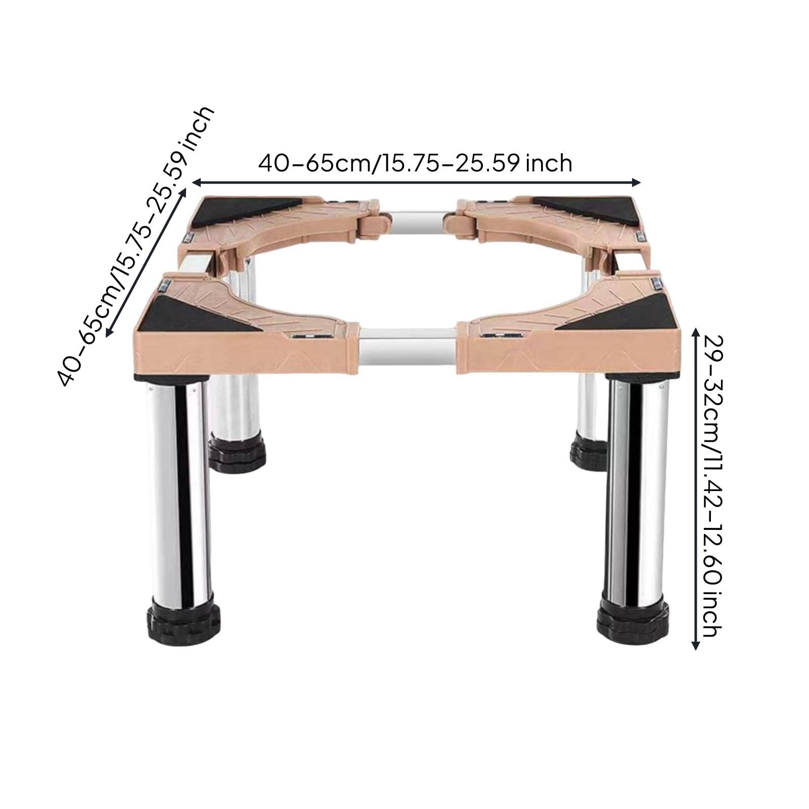 Base Ajustable para Lavadora Soporte Pedestal Elevador con Patas Antideslizantes y Capacidad de Carga Robusta para Mayor Estabilidad y Menos , Altura Total 29-32cm