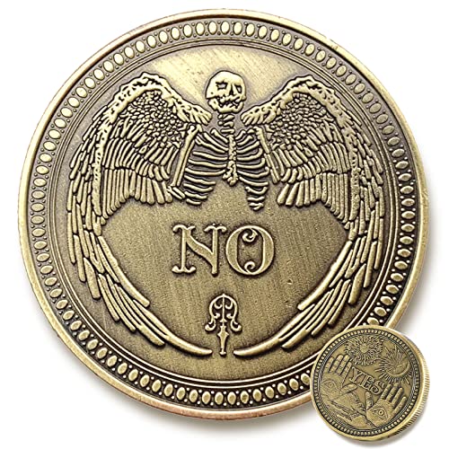 okkoCoin Yes&No Prediction Decision Coin All Seeing Eye or Death Angel Game Coin,Novelty YES NO Letter Challenge Coins, Decision Maker