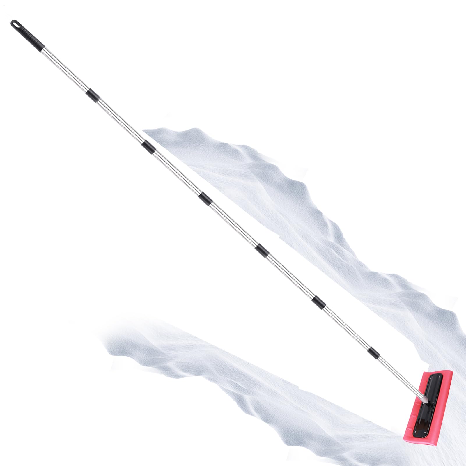 Eliminador de nieve para tejado de casa, telescópico, extensible, batidor para vehículos, para propietarios de casas, adultos, automovilistas, artesanos, paneles solares, calzadas,