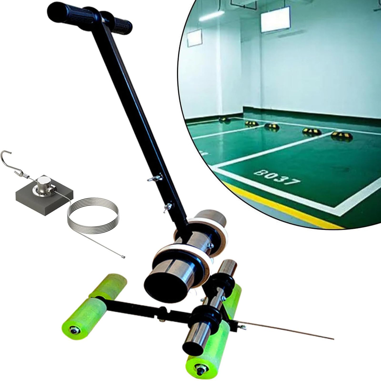 asdchZen Tape Marking Machine Hand-Push Tape Sticking Machine Lane Marking Applicator With Rubber Roller Manual Floor Tape Applicator