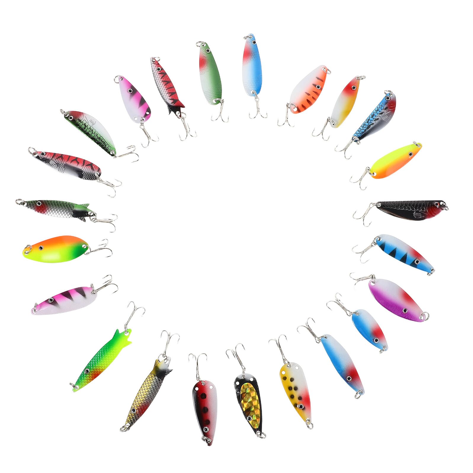 ifundom Señuelos de Pesca con Cuchara en Forma de Pez 30piezas de Hierro