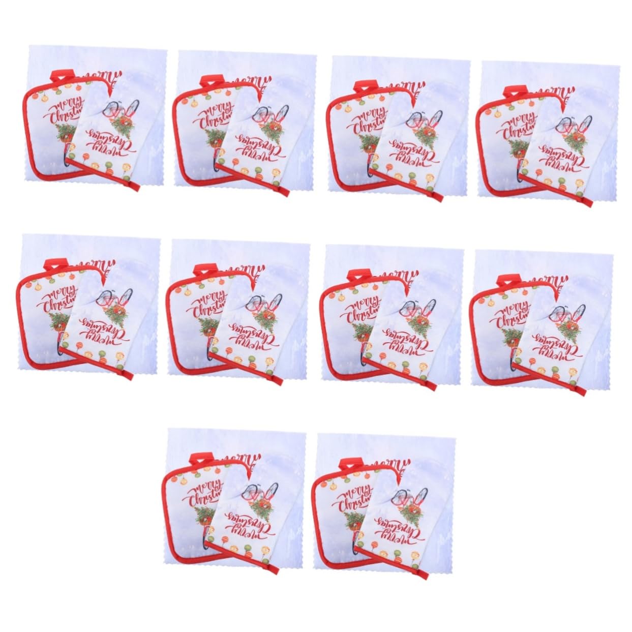 SOIMISS Juego De 5 Manoplas De Horno Reutilizables con Temática Navideña Resistentes A Altas Temperaturas Y Antiescaldaduras De Poliéster para Cocina Decoración Navideña