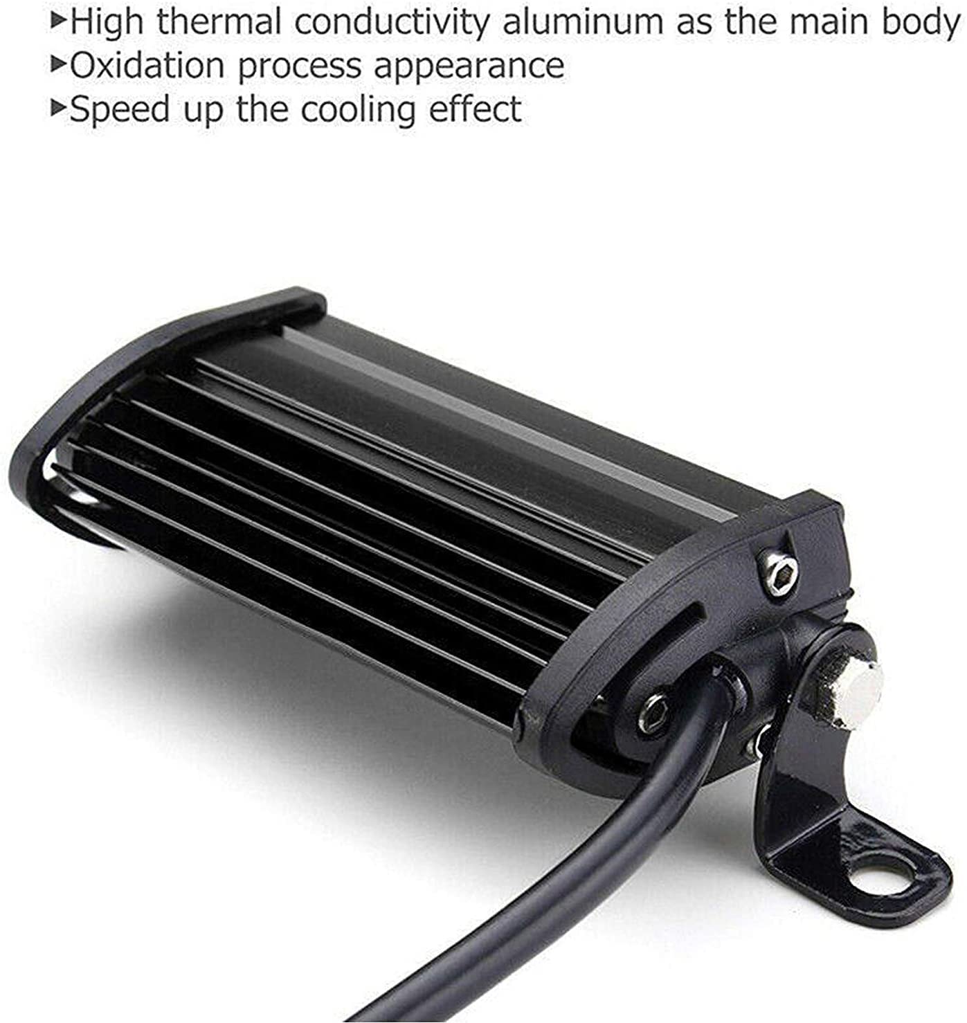 PICAA 10,2 cm 15 W schlanke, einreihige LED-Lichtleiste, Nebelscheinwerfer, Fahrlicht, Dachstoßstange, Lichtleisten für LKW, Boot, ATV, UTV, SUV (2 Stück)
