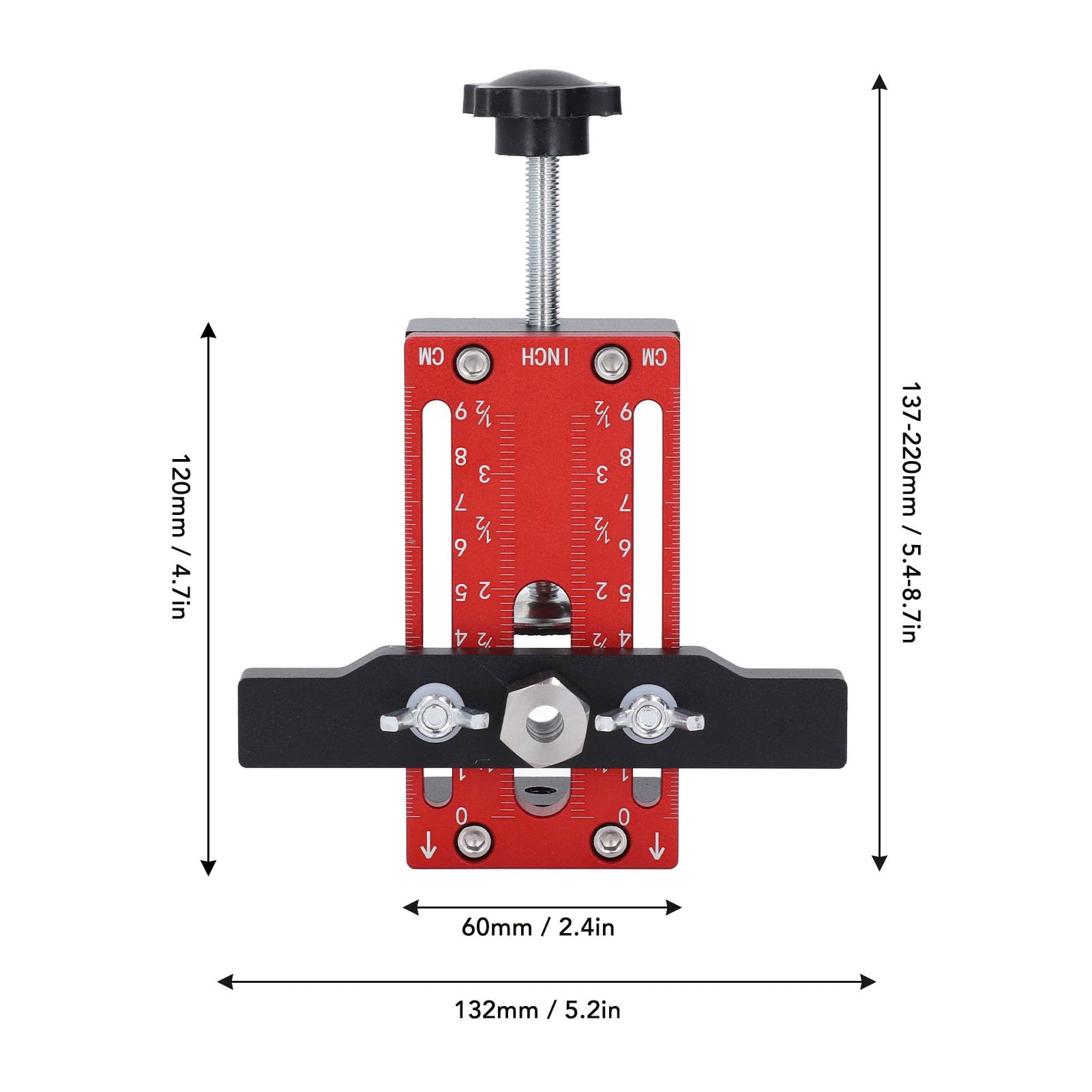 Guide de Pose de Porte d'Armoire en Alliage d'Aluminium, Gabarit de Montage Réglable pour Armoires à Cadre et Sans Cadre, Outil de Positionnement de Charnière pour Épaiss