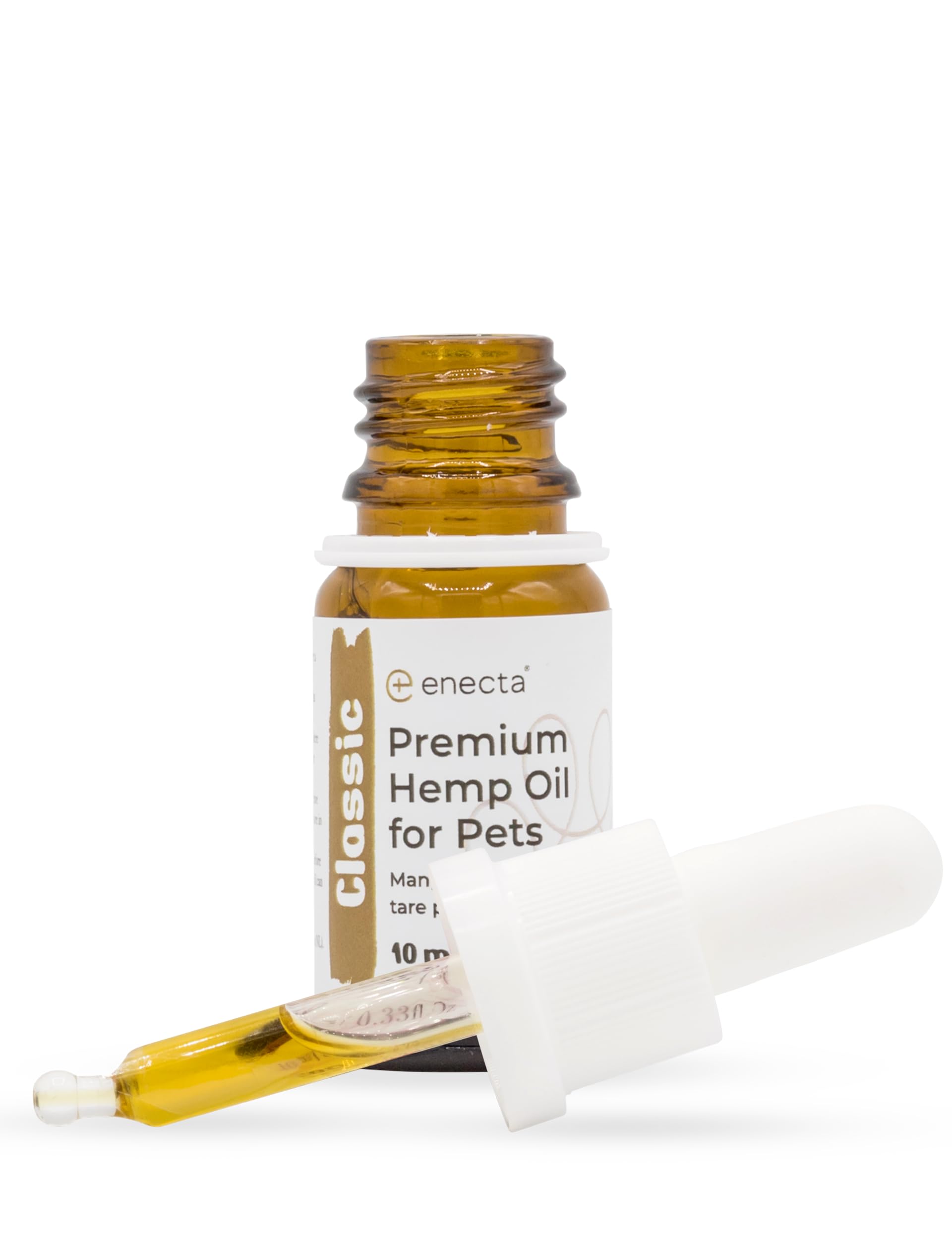 Enecta Pet Oil - Aceite de semillas de cáñamo para perros y gatos - Puro prensado en frío - Omega 3 y 6 - Bienestar diario - Fórmula nutracéutica - Bote de 10 ml