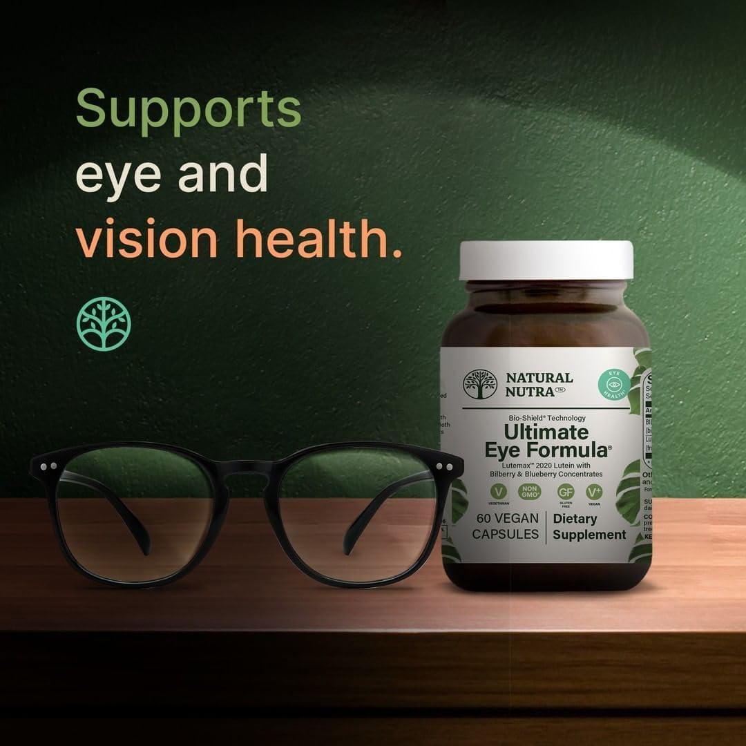 Natural Nutra Ultimate Eye Health Vitamins with Lutemax™ 2020, Lens and Retina Supplement, Improves Day and Night Vision, Healthy Macula, Reduces Eye Fatigue, Bilberry Extract, 60 Capsule (2 Pack)