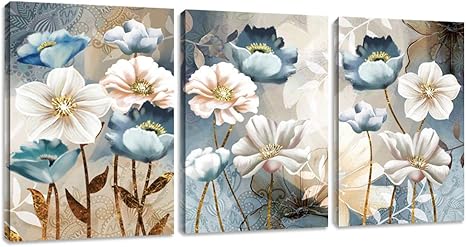 Amazon 花インテリア絵画現代壁の絵風景画インテリアポスター壁絵花インテリアポスタープリント装飾画背景絵画壁絵 壁掛け 花 絵画 30 40cm 3 ウォールステッカー オンライン通販
