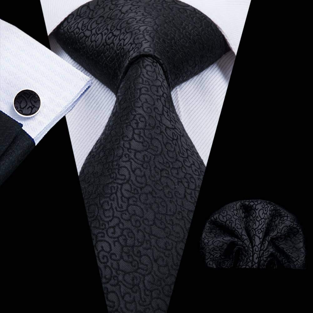 Cravate en soie pour hommes avec pochette et boutons de manchette ensemble assorti SN-3040