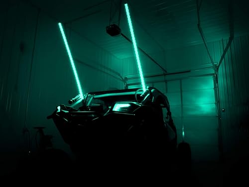 Miniatura 7 de SuperATV Luces LED RGB de 5 pies y soportes de montaje vertical de 1.75 pulgadas para Polaris, CFMOTO, Arctic Cat, Yamaha - Juego de 2