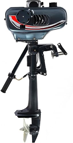 CNCEST Motor de barco fuera de borda, barco inflable, barco de pesca, motor de potencia para veleros pequeños yates