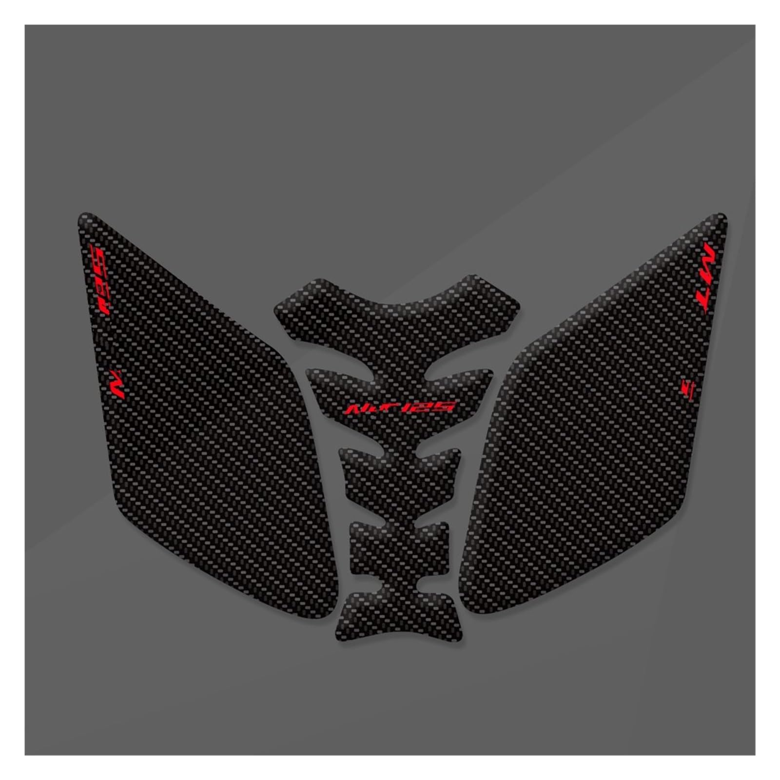 Per Per MT125 2014-2019 Protezione Serbatoio Moto Adesivo Fish Bone Trasparente(Black B-02)