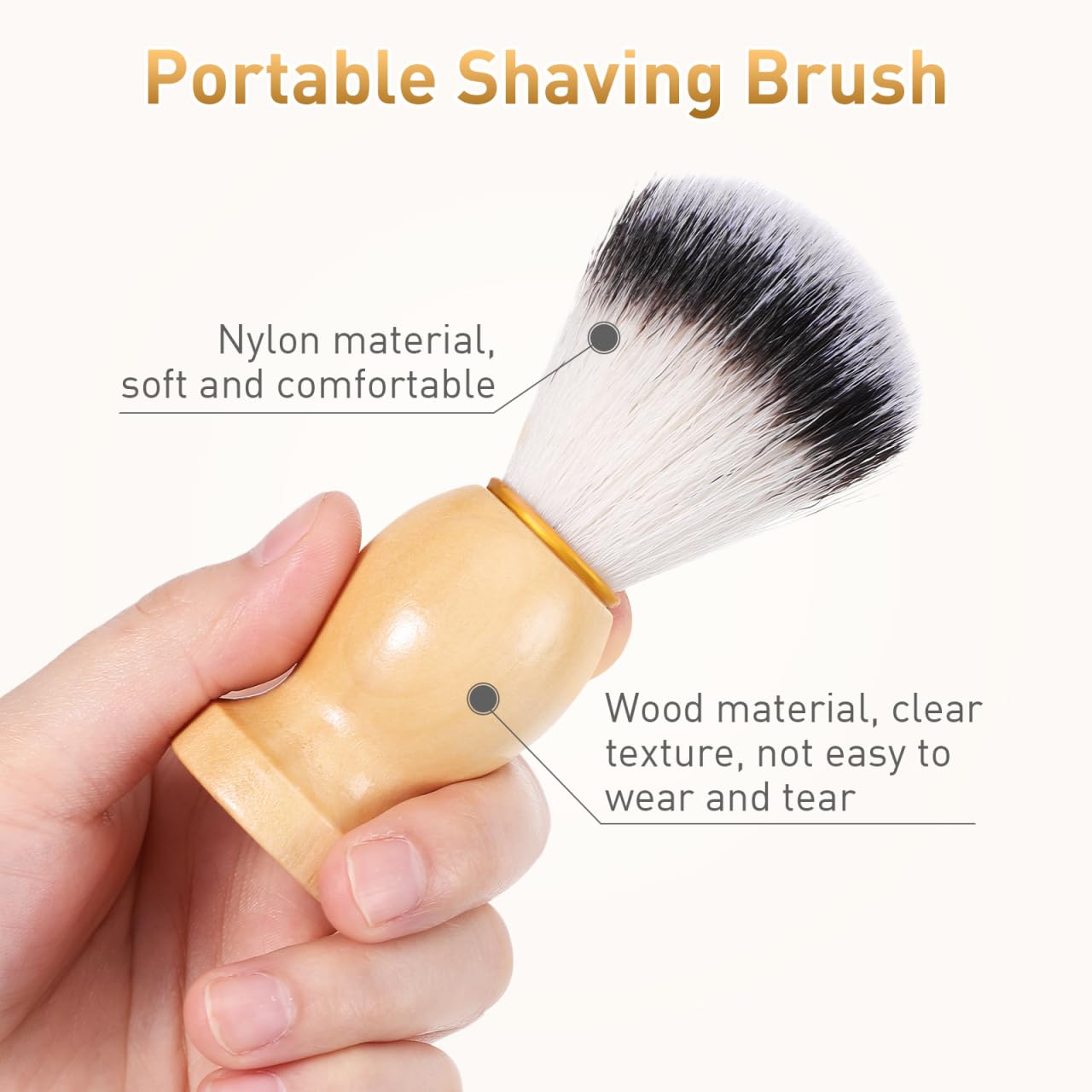 Men S Shaving Brush Soft Bristle 4.05X1.22X1.22In Ergonomic Handle Barber Salon Shave Tool for Gentle Beard Cleaning and Precise Grooming