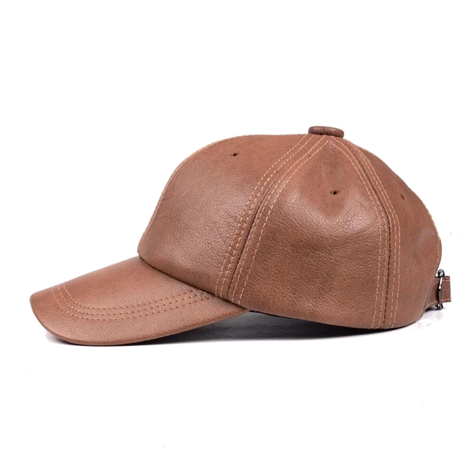 Nueva Gorra de béisbol de Cuero Genuino Informal for Hombre, Sombreros de papá Cuero de Vaca Real Negro/marrón, Sombrero Fresco de ala Grande for Hombre