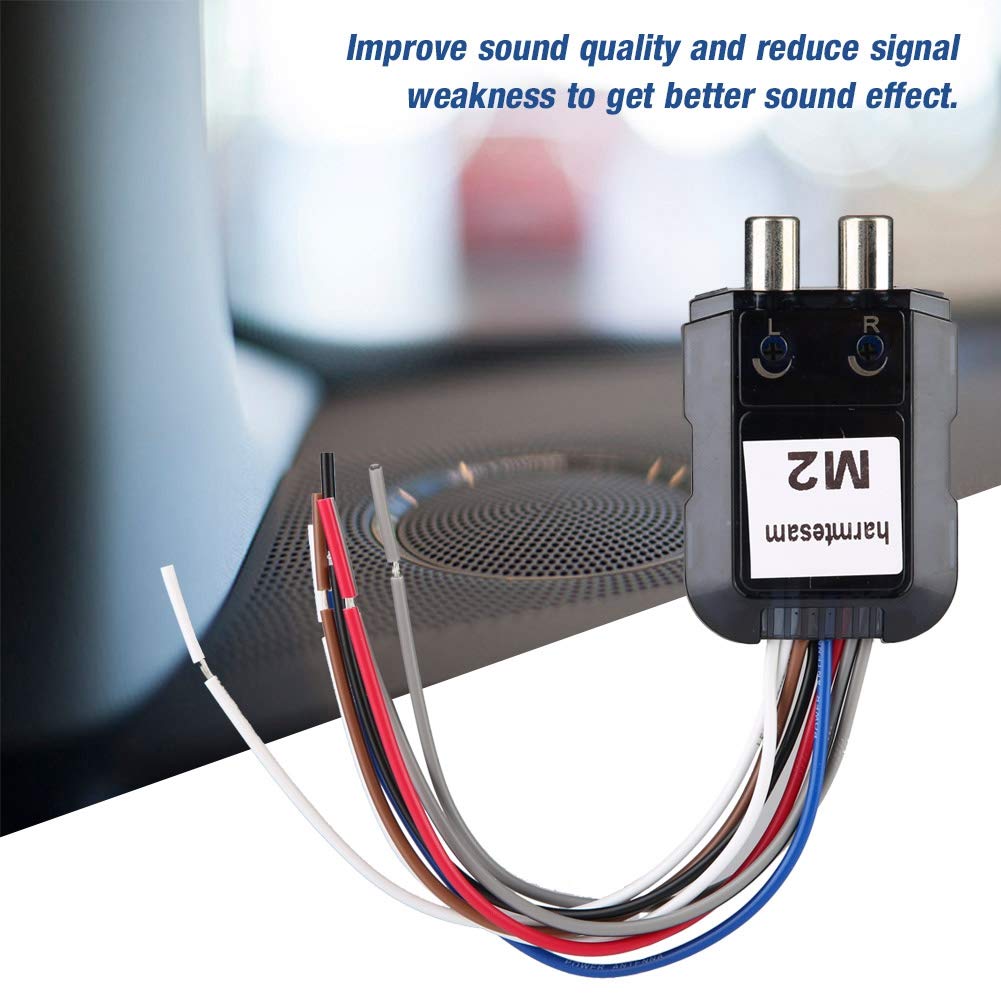 High to Low o Converter,Car Stereo Subwoofer 2 Channel High to Low o Converter with Power Amplifier Control Wire