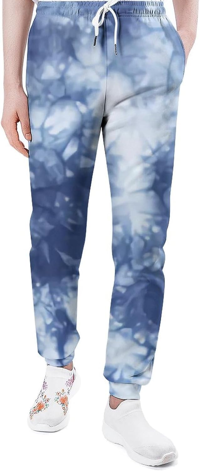 Tie-dye Sweatpants with Pockets for Men, Casual Sweatpants with Drawstring