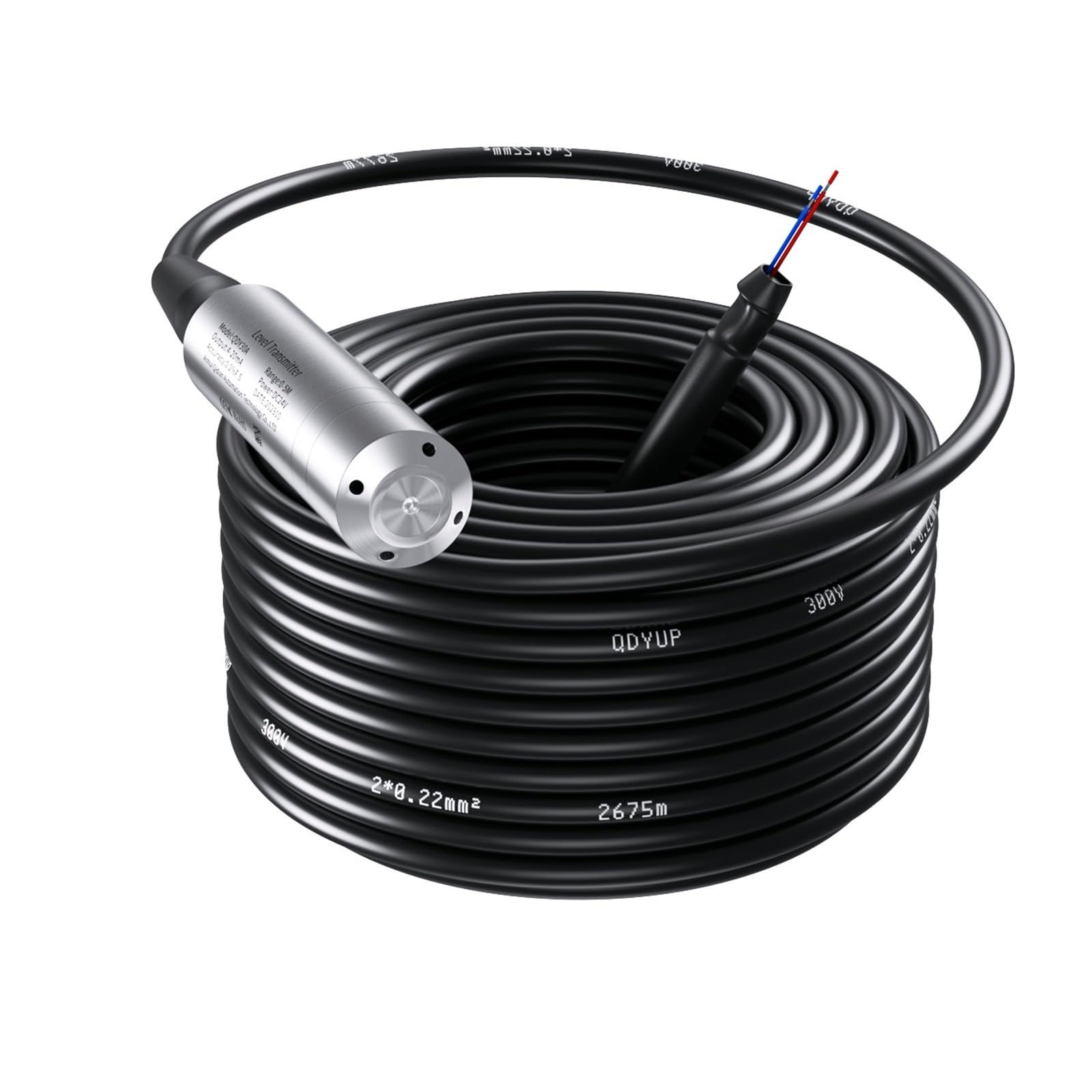 Czujnik poziomu wody 15-100 m, przetwornik poziomu cieczy RS485 4-20 mA do zbiornika 0-10 V Solidna ochrona(30m range 30m cable,RS485)
