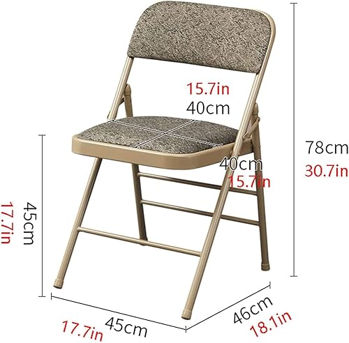 Miniatura 2 de Silla de respaldo de tela para el hogar, cojín de esponja gruesa, silla plegable, silla de oficina para adultos, silla de acero grueso con