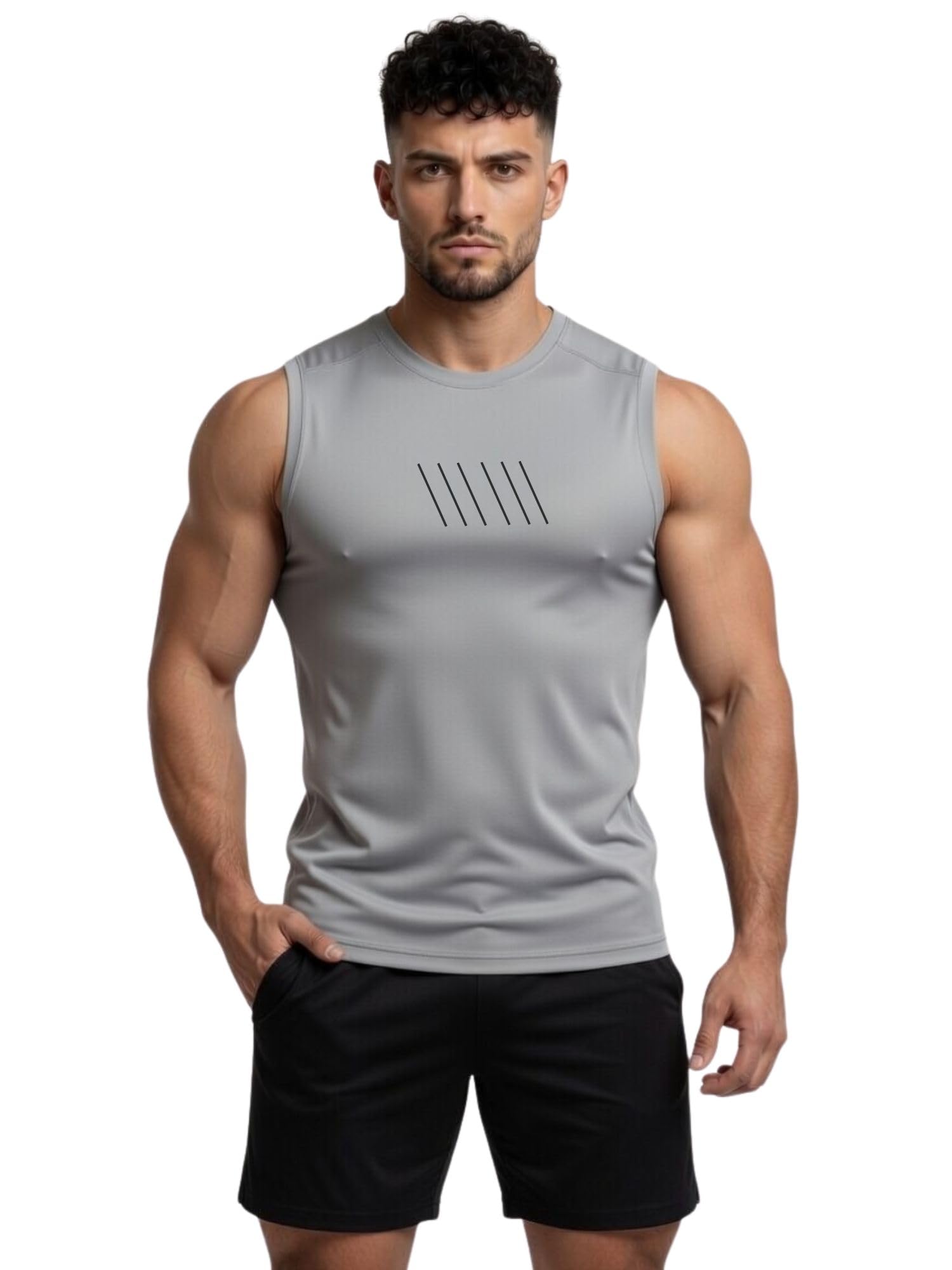 3colors Men’s Sleeveless Gym Vest – Quick Dry Athletic Workout Tank Top, Stretch Fit Bodybuilding Training T-Shirt for Gym, Running & Sports-CCUT Dominate-picture-1
