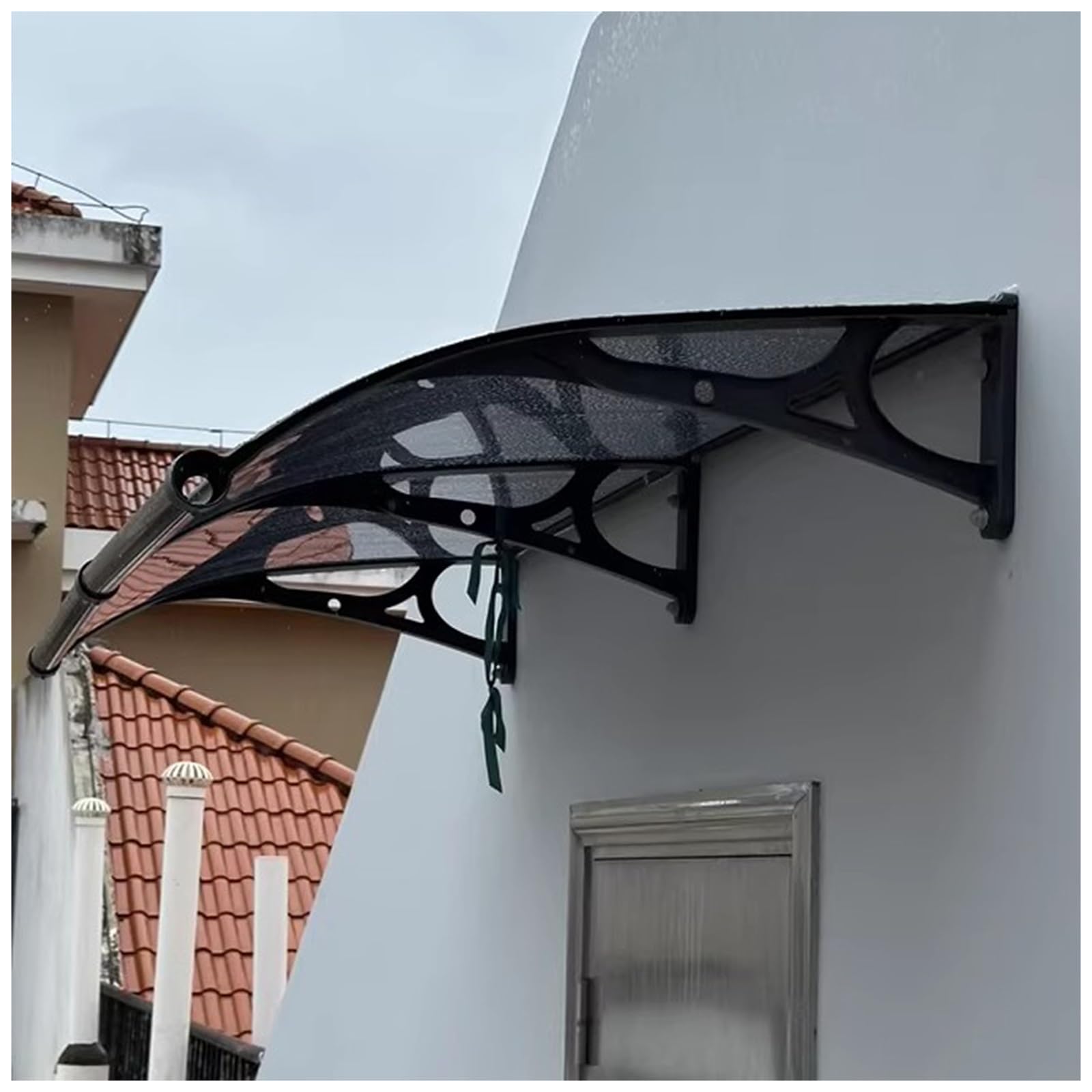GJZQDKX Outdoor Canopy with Hydrophobic Awning for Garden EntranceAluminum Alloy BracketHigh Bearing CapacityTransparentGrey50 * 200cm