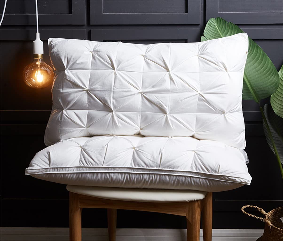 MFJGHU Cotton Polyester Fiber Pillow Soft And Comfortable Sleep Bedding Core Hotel Neck(Argento)