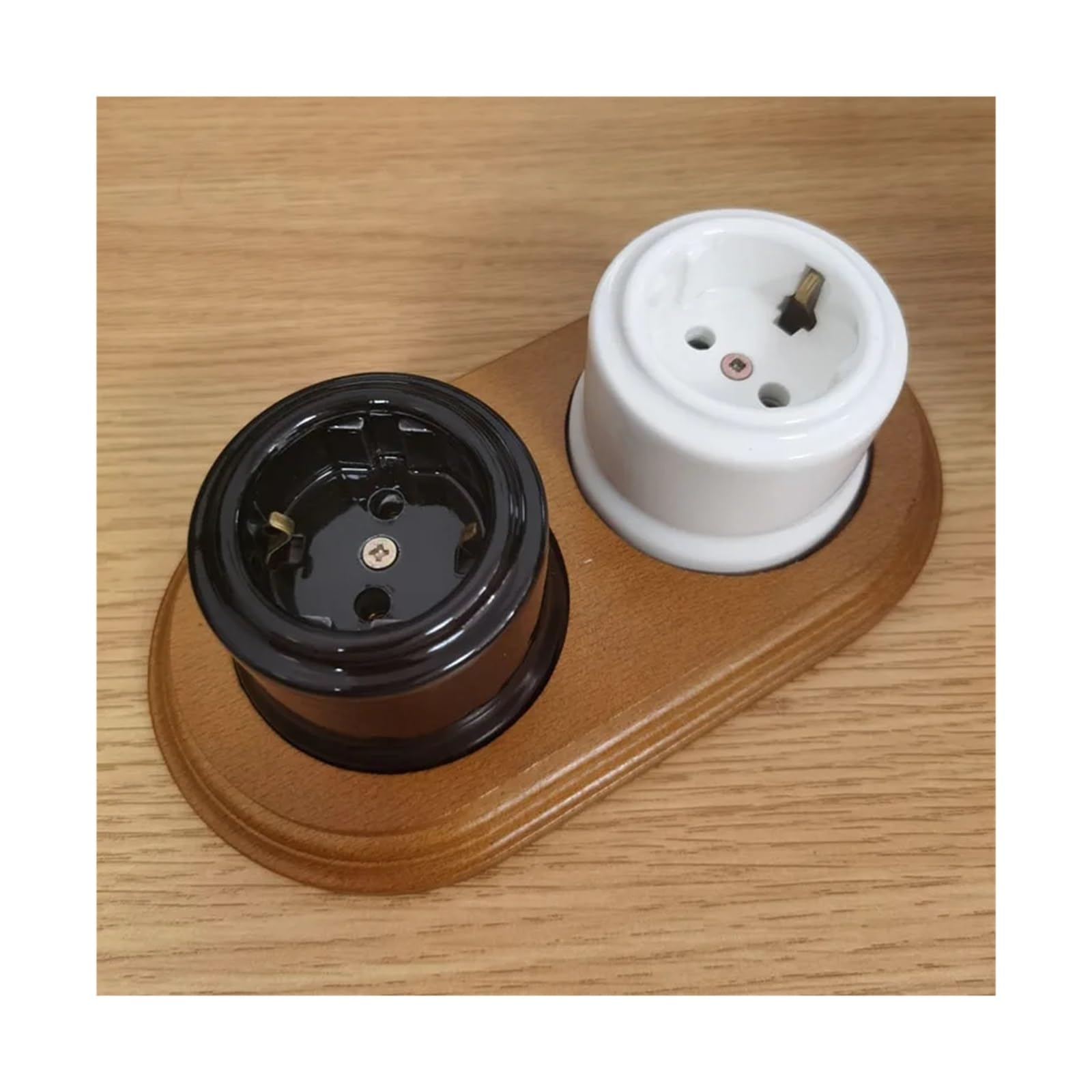 Interruptor giratorio de cerámica for lámpara de pared, perilla de luz, 10 A, 250 V, for decoración del hogar(Black)