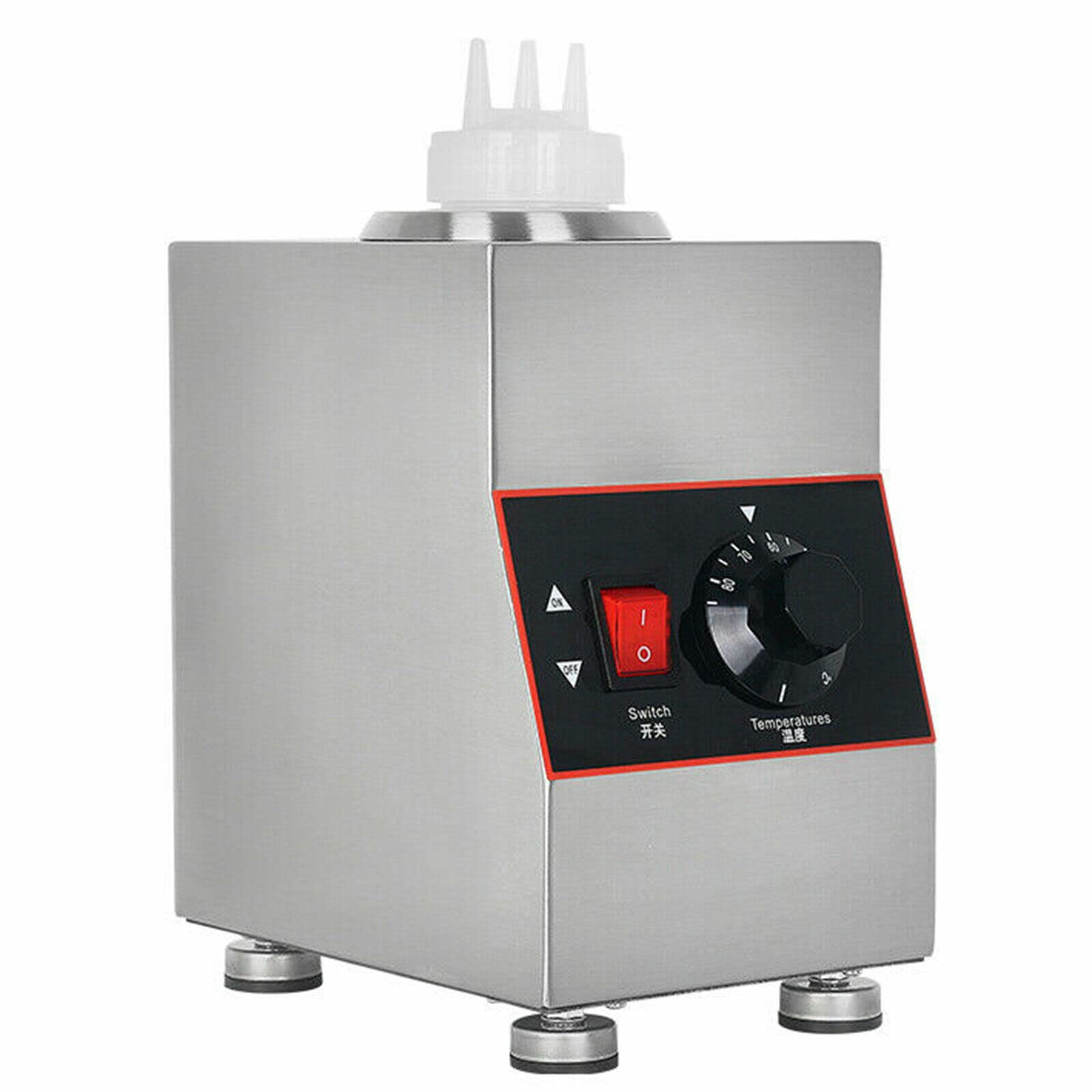 Distributeur de sauce électrique en acier inoxydable, 220 V, capacité 650 ml, pour les entreprises commerciales, la restauration et la maison, chauffe-sauce idéal pour un plaisir continu