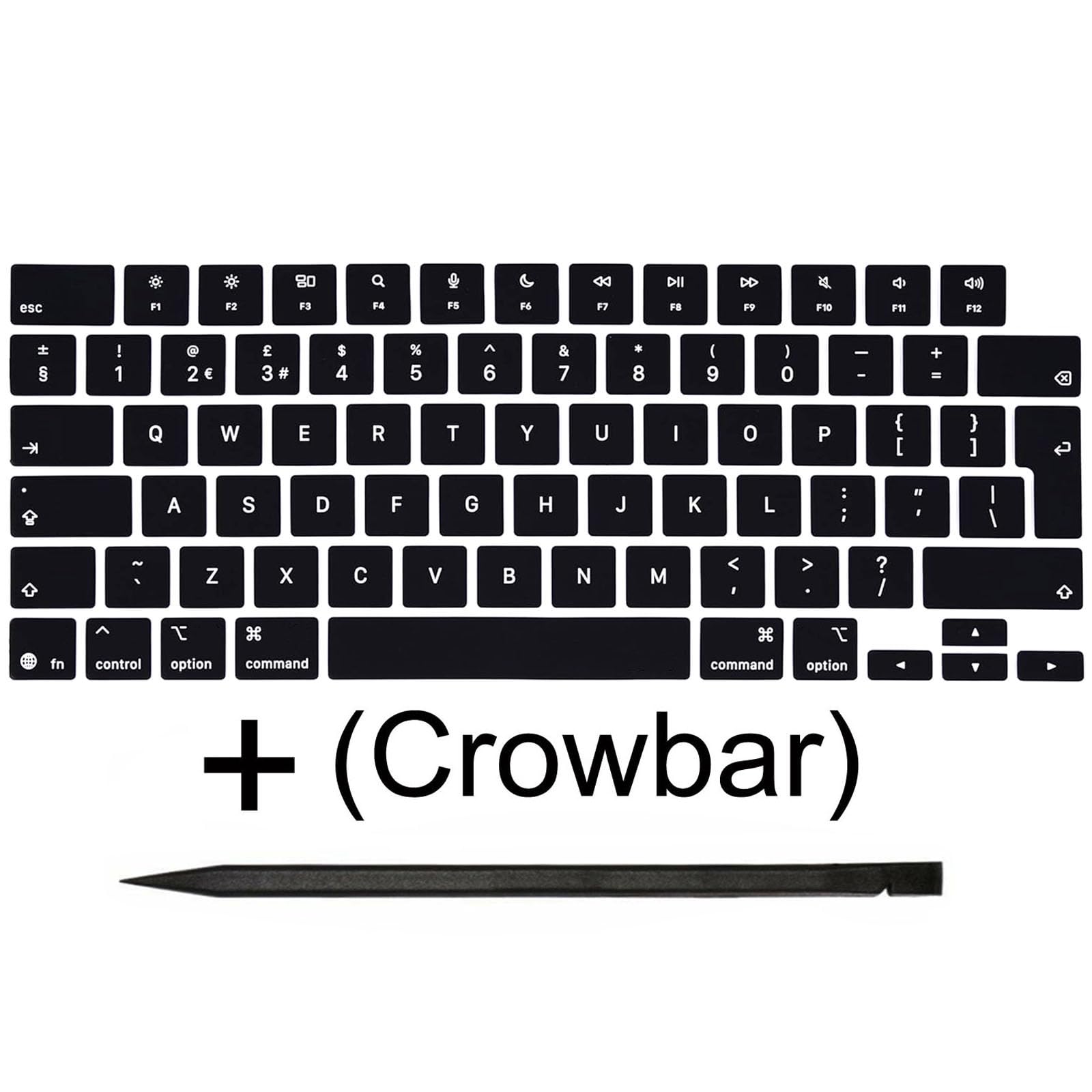Wymienne nasadki klawiszy do MacBooka Air i Pro/Max (M4 M5) 33.0 cm 14 cali 15'' 16'' A3240 A3241 A3448 A3449 A3434 A3428 A3429 (2025-2026) rok (czarne, UK)