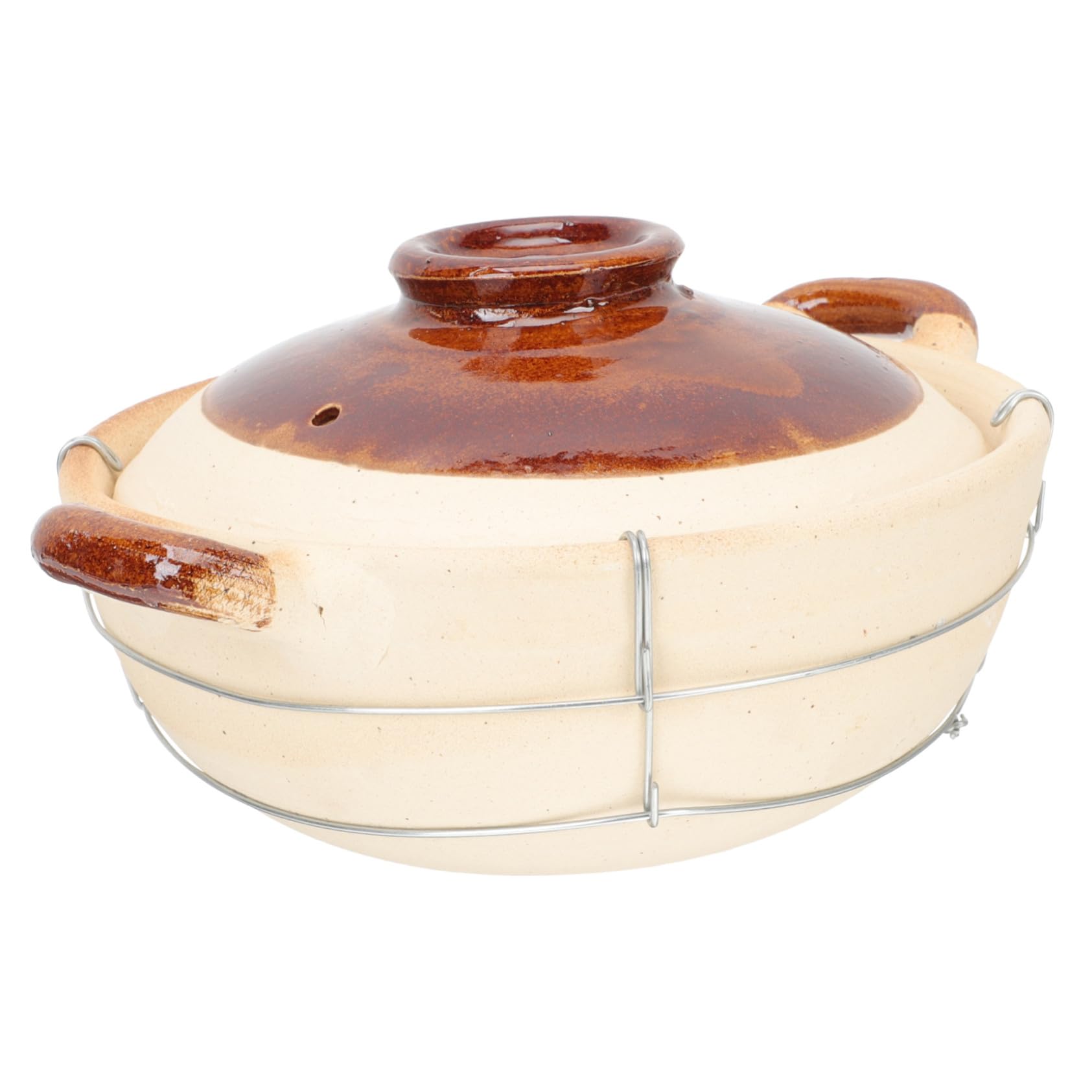 Cazuela de Barro con Mango para Cocina Olla para Sopa y Fideos Uso Doméstico Olla de Arcilla