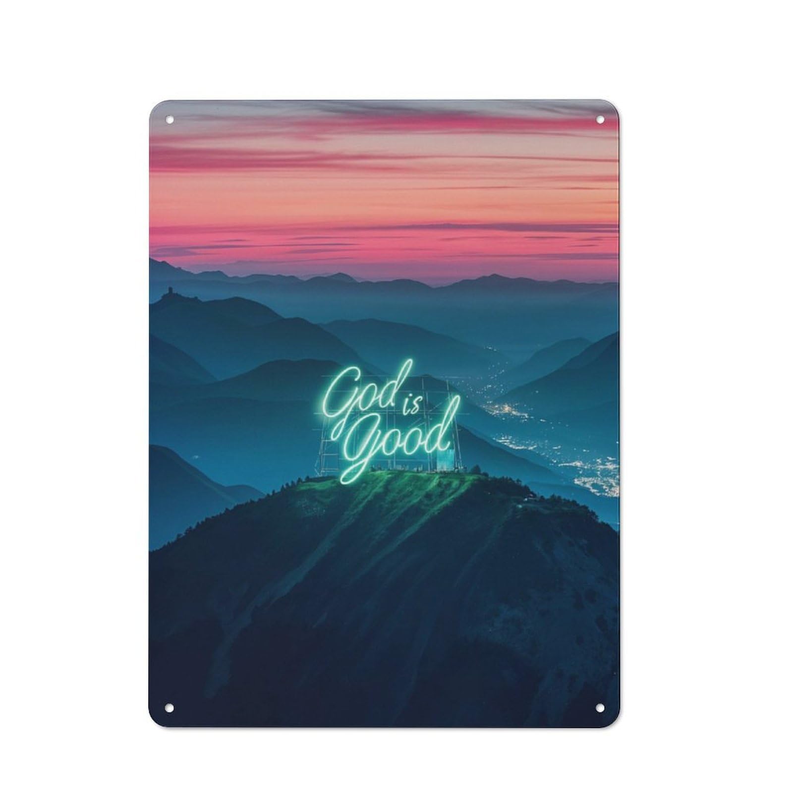Junmoney God Is Good Retro Metal Plaque 40X30cm For Bar Or Restaurant, Suited To Restaurant Interior Fans