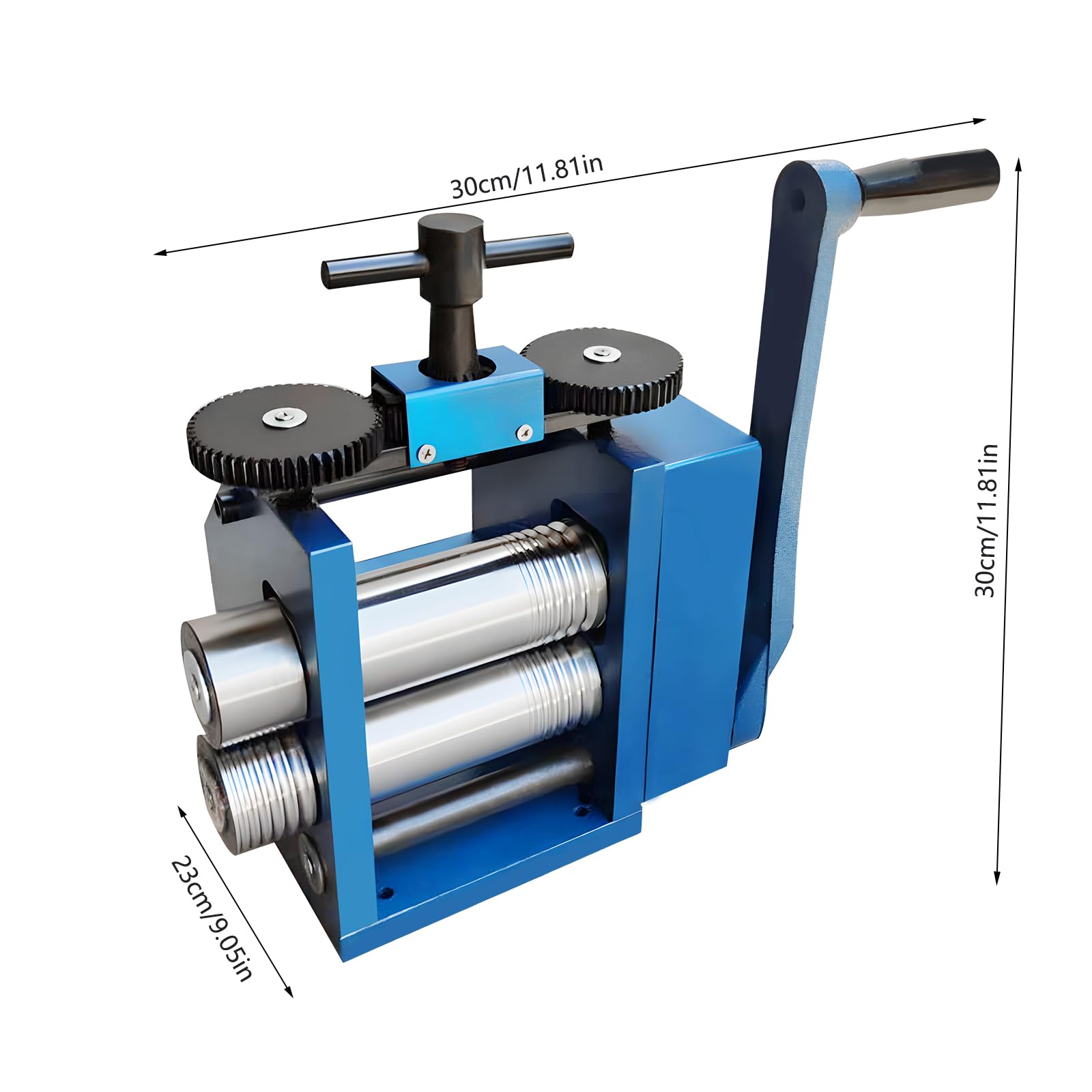 Manuelle Schmuckwalzwerk Walzwerk Maschine Kombinationswalzwerk Metall Schmuckpresse 0,03-6,5 Mm Pressbereich Halbrundpresse Mit 1:6 übersetzungsverhältnis Für Gold Silber Kupfer Aluminium