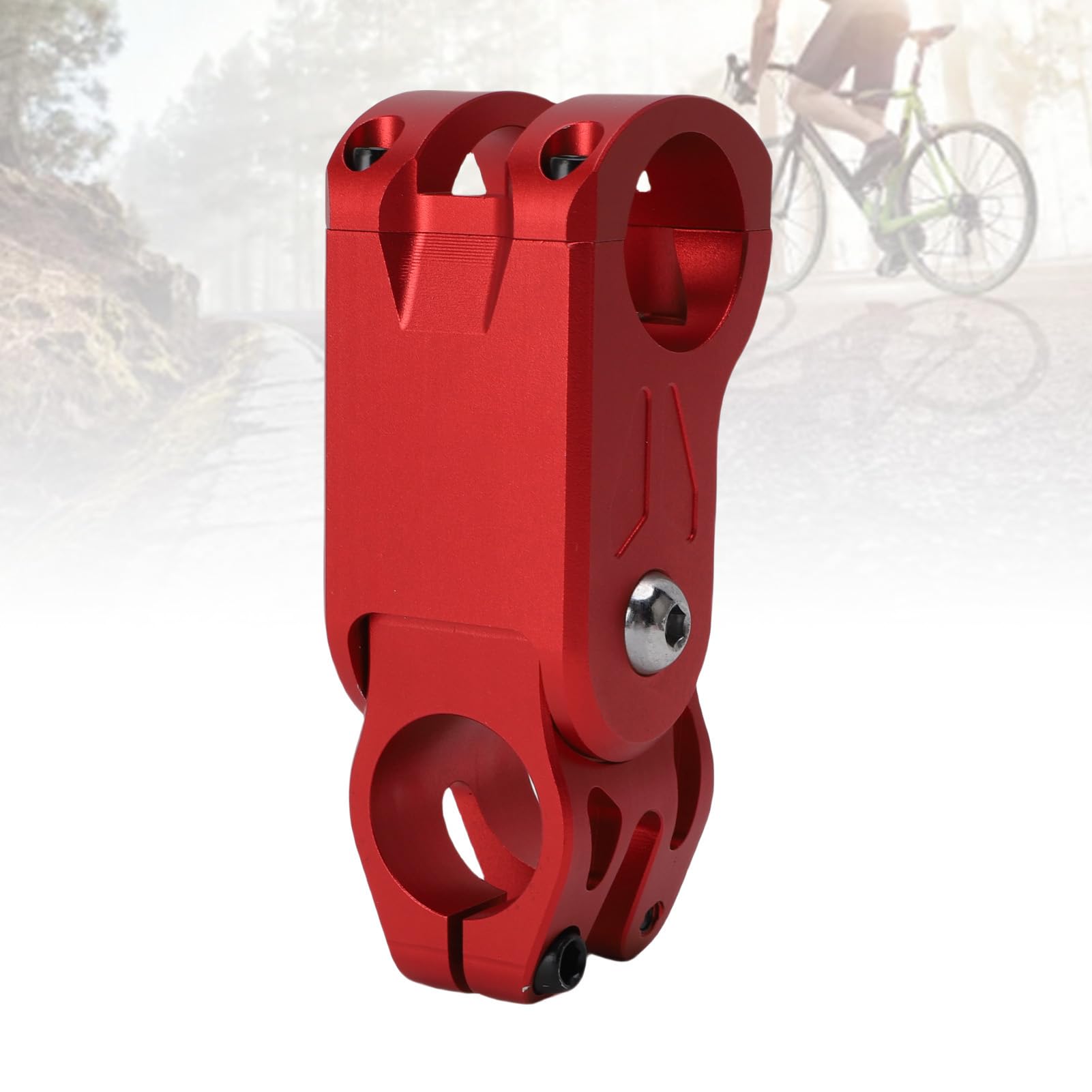 Wspornik Rowerowy, Amortyzowany Wspornik Kierownicy Rowerowej ze Stopu Aluminium w Kolorze Czerwonym ze stabilną jazdą do Roweru Górskiego Road Off Road