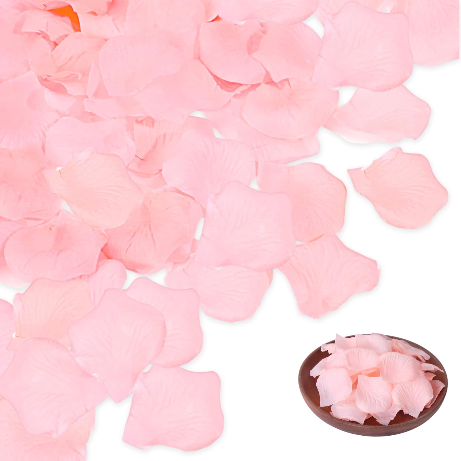 YACHUN 花びら 1000枚セット バラ 薔薇 フラワーシャワー 造花 プロポーズ/結婚式/記念日/誕生日/バレンタインデー パーティー用飾り 桜吹雪 撮影バラの花びら道具 演出小物 (ピンク)