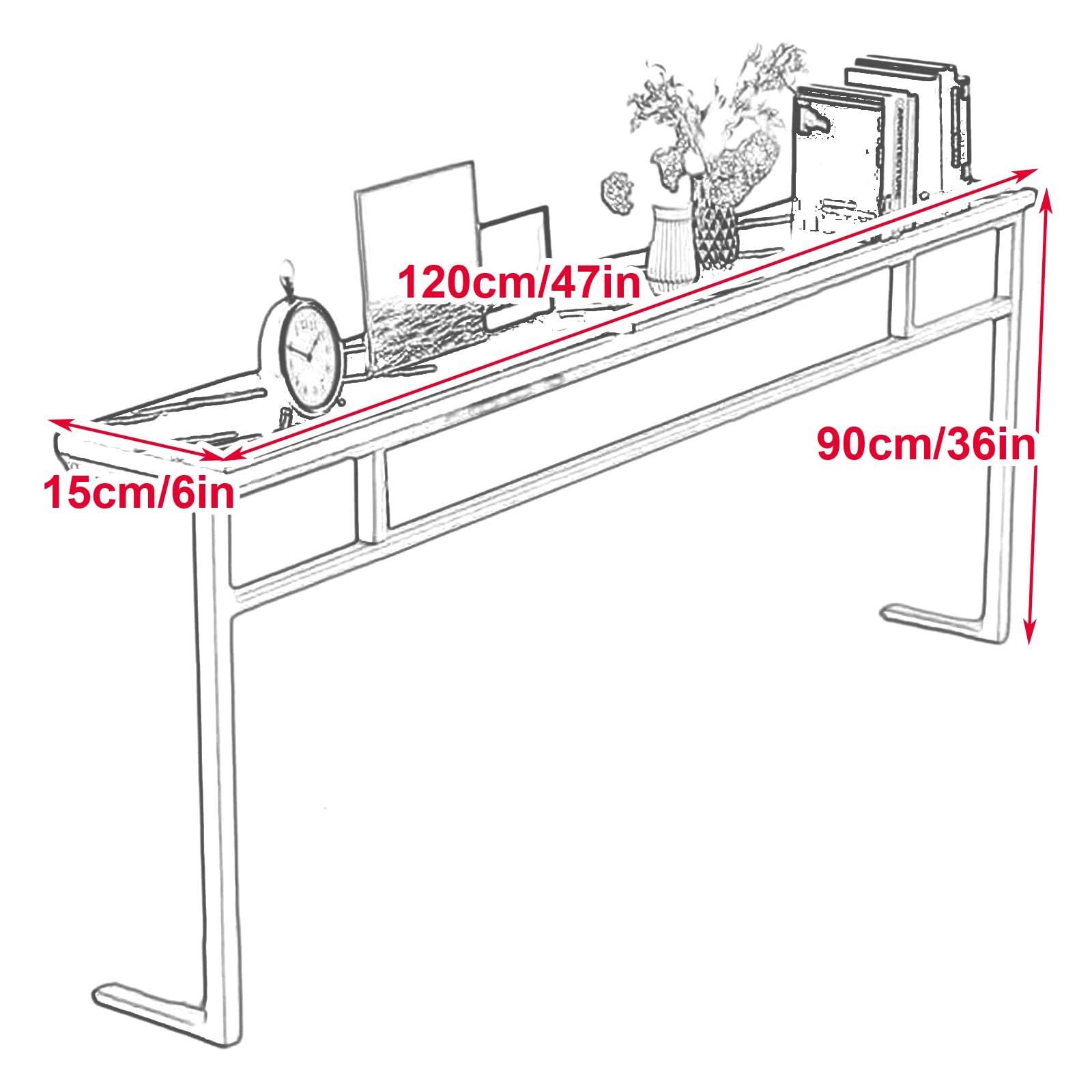 Cubierta de radiador sin perforación, estante de almacenamiento de metal para sala de estar y cocina, carga máxima de 30 kg, elegante protección del radiador, 120 x 15 x 90 cm
