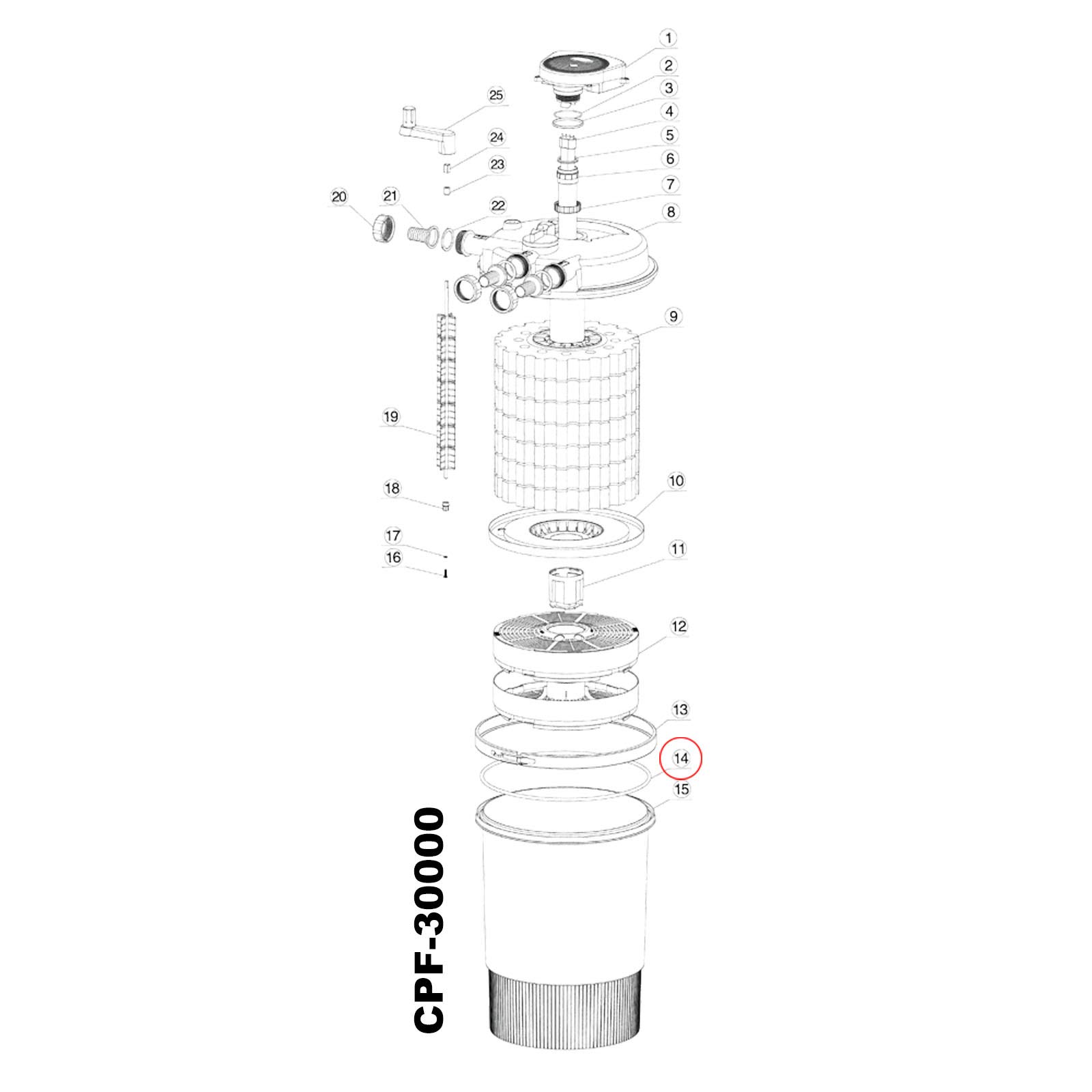 SunSun część zamienna do ciśnieniowego filtra do oczka wodnego CPF-20000/50000 O-ring 421 x 7,5 mm, ciśnieniowy filtr do oczka wodnego z lampą UVC, wydajny system filtracyjny do oczka wodnego